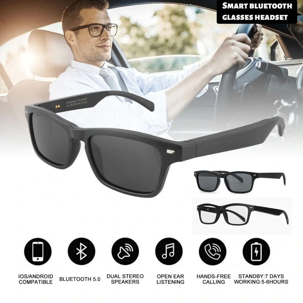 Black Glasses Wireless Headset NWT in the box